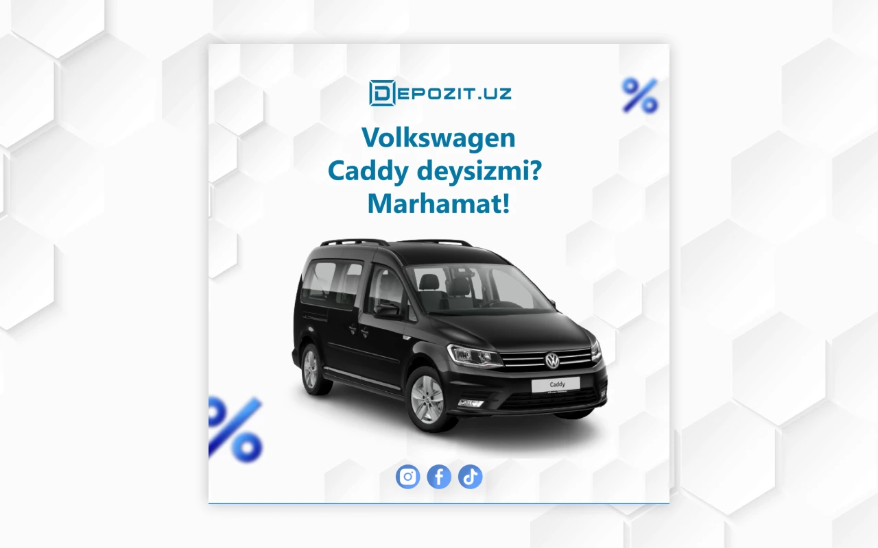 Volkswagen Caddy avtomobillari uchun 0% bilan muddatli to’lov!