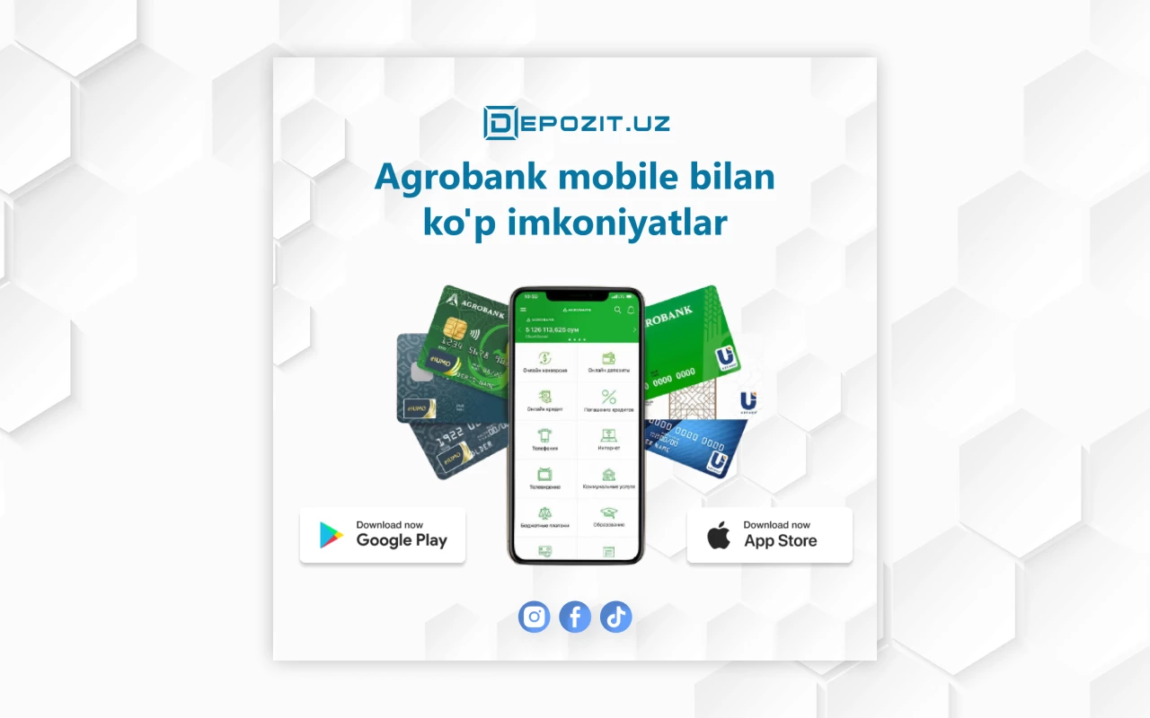 Agrobank Mobile ilovasi bilan ko'plab imkoniyatlar sari!