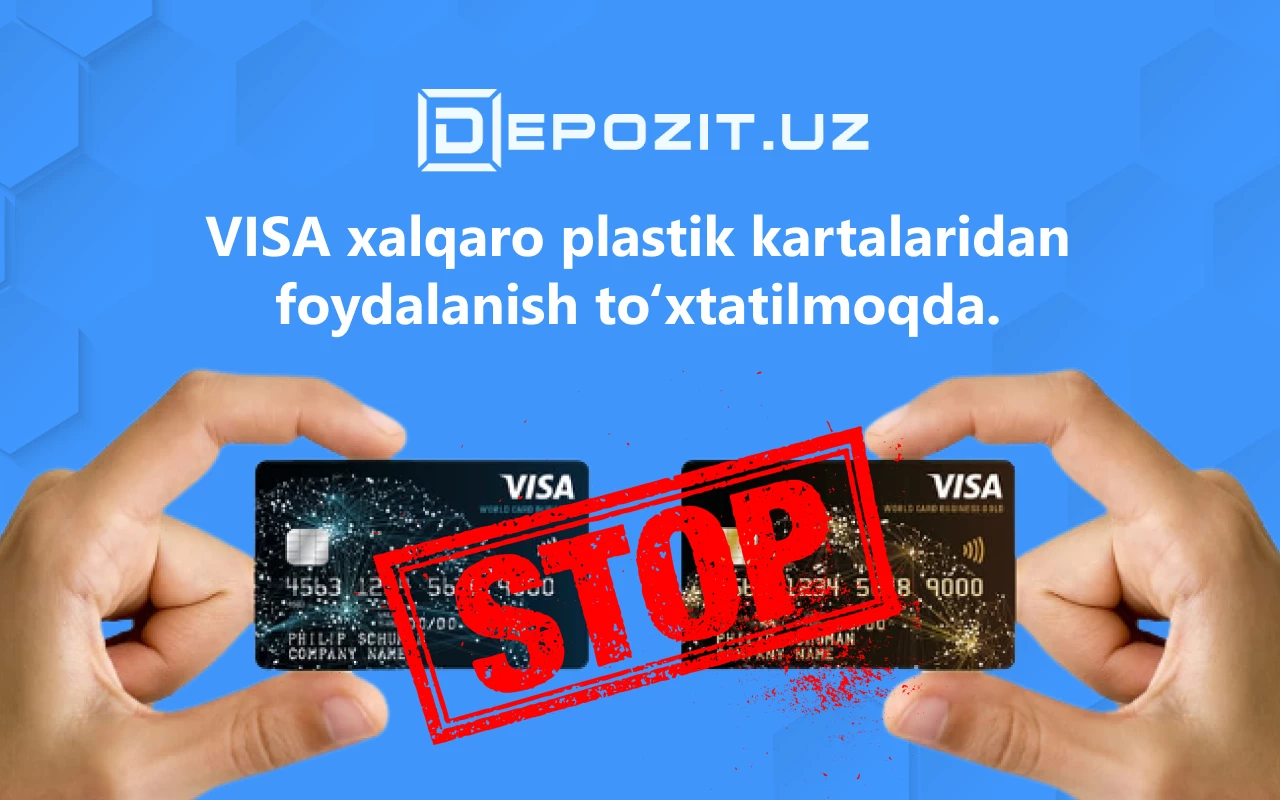 Использование международных пластиковых карт VISA приостановлено.