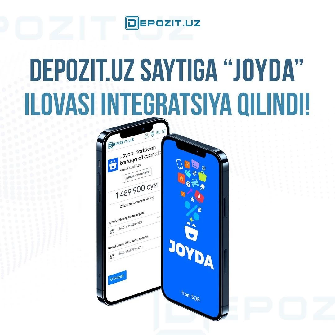 Приложение Joyda интегрировано в Depozit.uz!
